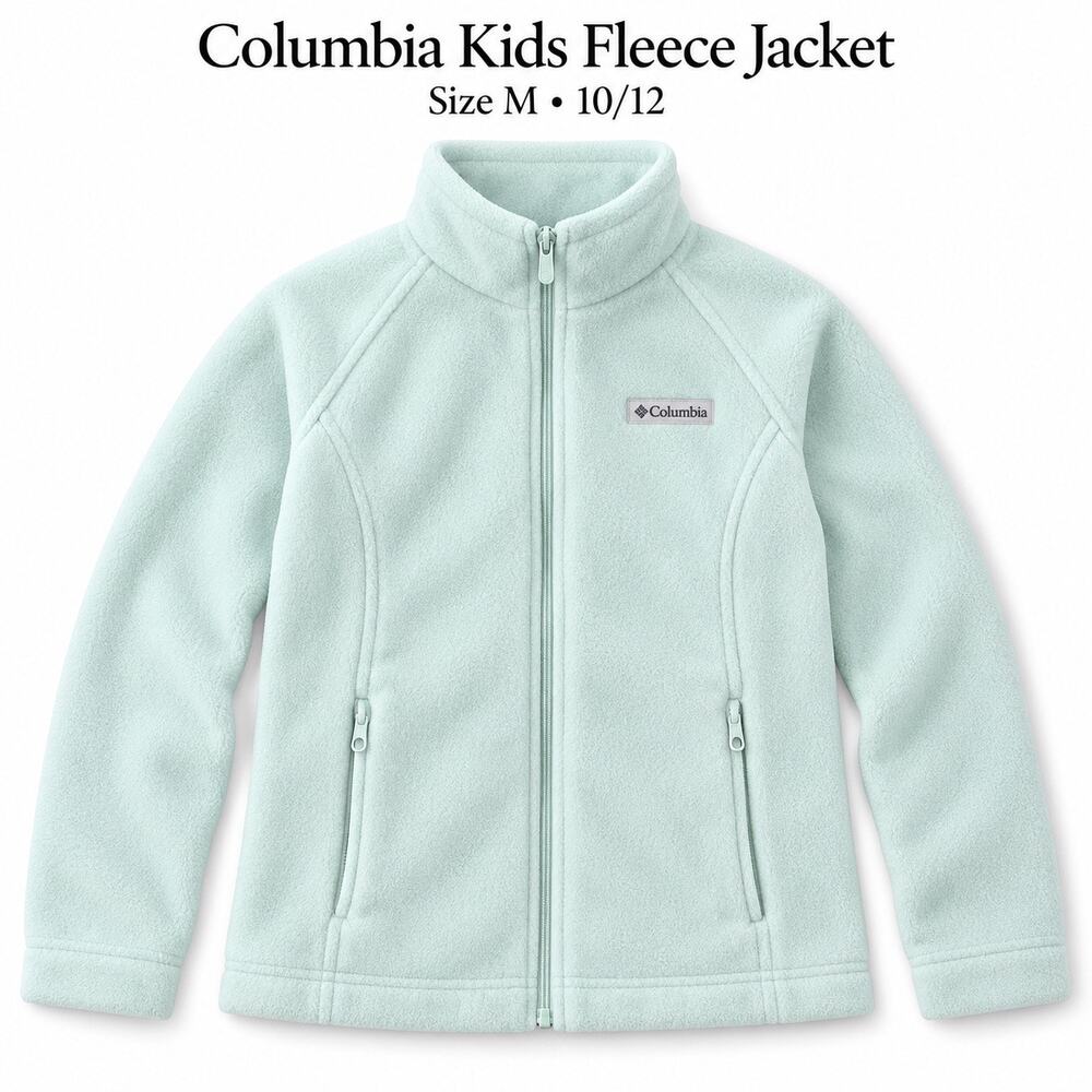Columbia Kids Mint Green Full-Zip Fleece Jacket Size M 10/12